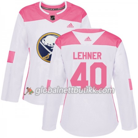 Buffalo Sabres Hockeydrakt Robin Lehner 40 2017-2018 Hvit Rosa Fashion Adidas Authentic - Dame